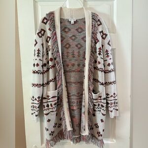 Tribal Jeans Patterned Cardigan Sweater